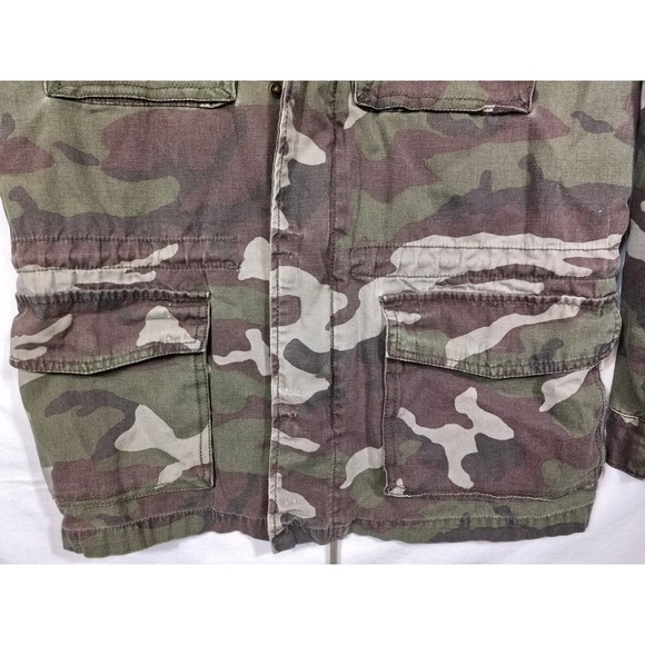 Teacoot Camouflage Utility Jacket Army Green Military Style Pockets Size S - Picture 8 of 11